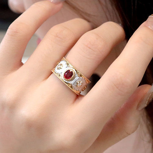 Fashion S925 Silver Plated Red Diamond Ring - sumet.shop