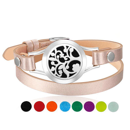 Men's And Women's Fashion Stainless Steel Hollow Essential Oil Diffusion Perfume Lucky Tree Bracelet - sumet.shop