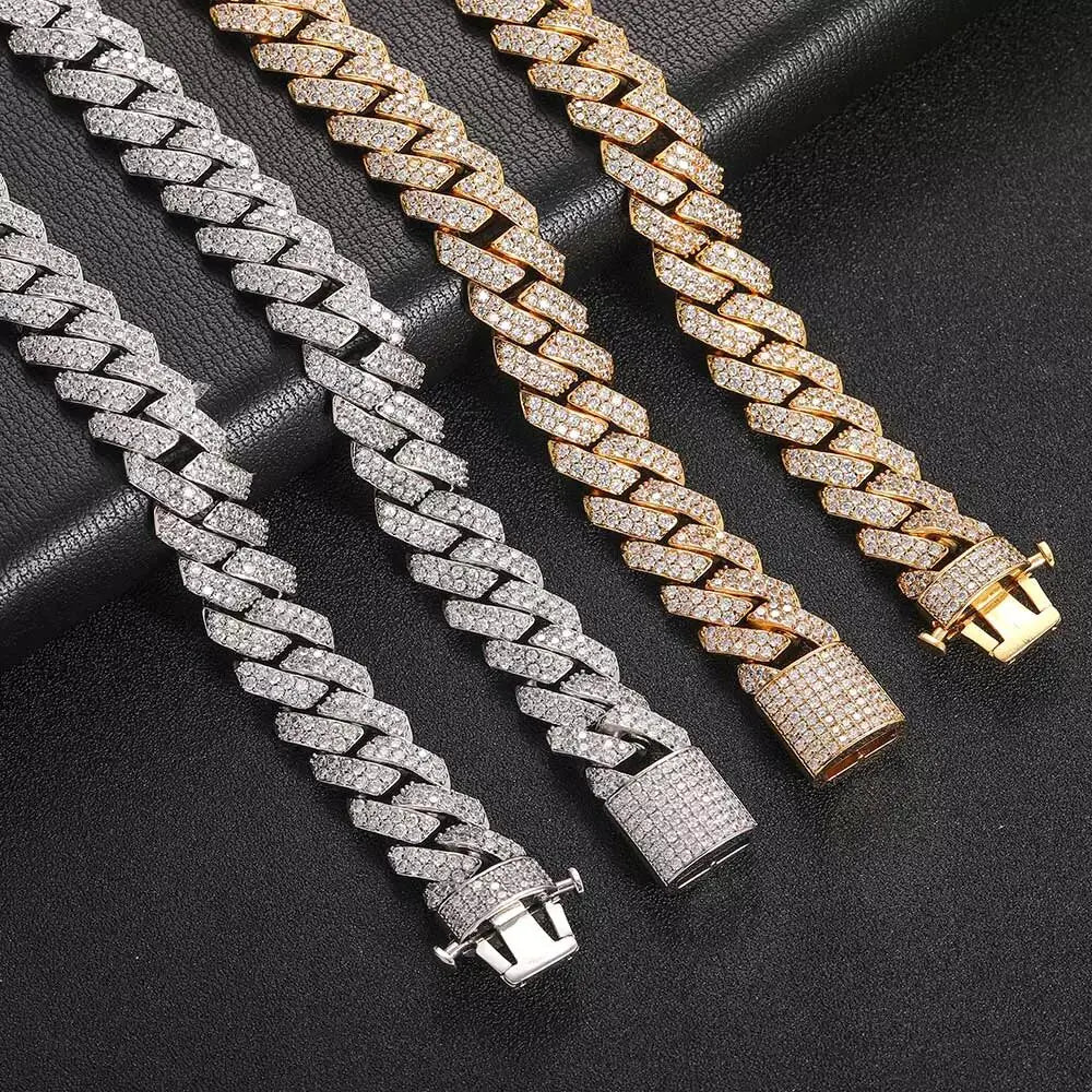 Gold Plated Iced Out Chain for Men and Women Cuban Chain Necklace - sumet.shop
