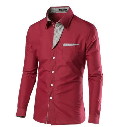 Male Fashion Shirts Full Sleeve Stripe Shirt Men Slim Fit Design Formal   Dress Shirts 14 Colors Size M-4XL - sumet.shop