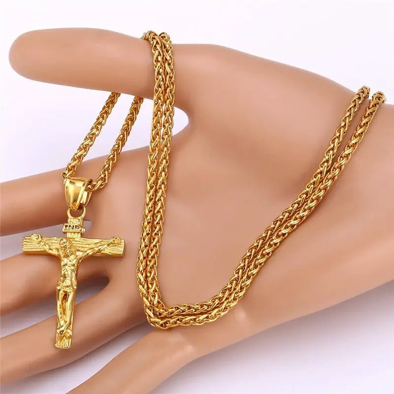 Religious Jesus Cross Necklace for Men - sumet.shop