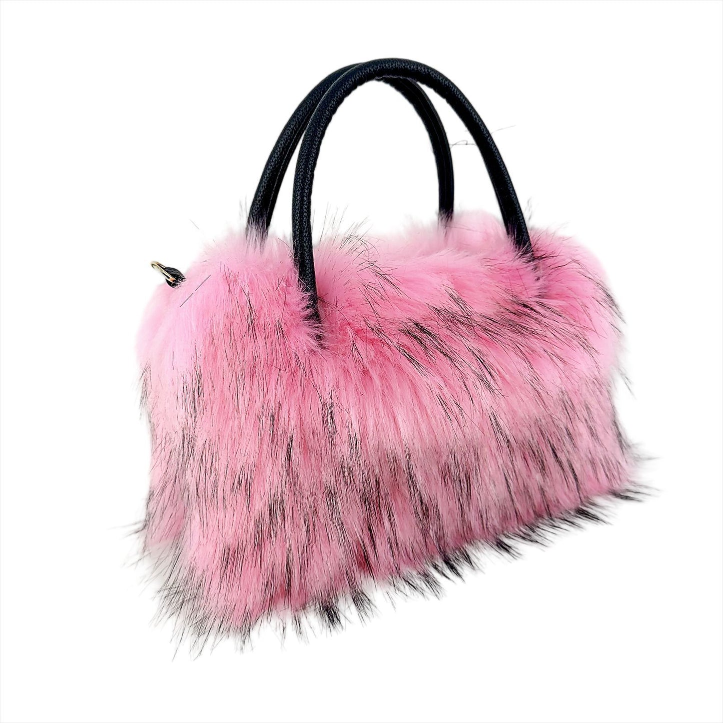 European And American Square Plush Bag Artificial Fur Raccoon Fur Portable Large Capacity Totes