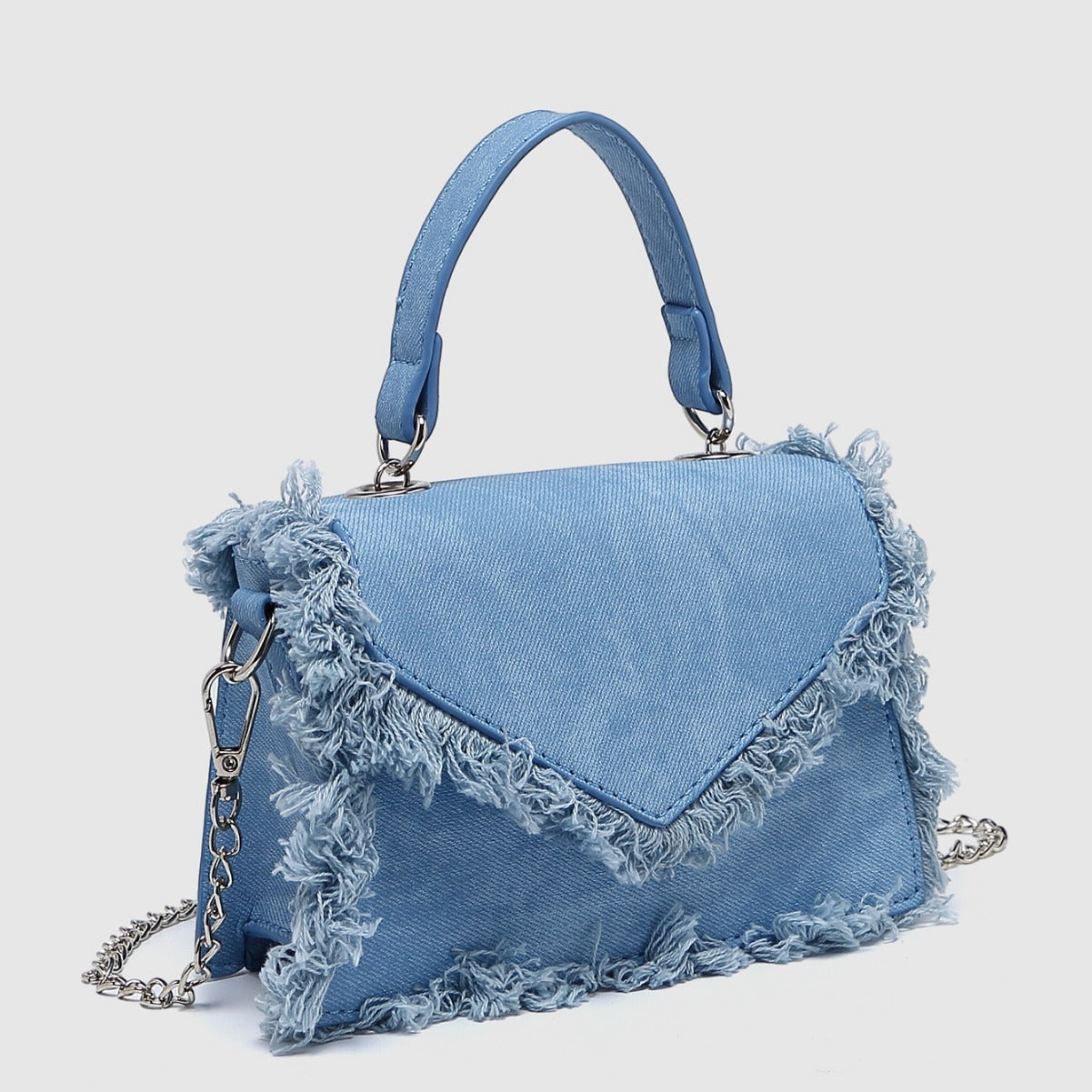 Bag Retro Tassel Bag Denim Blue Mini Crossbody Bag