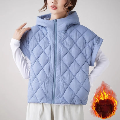 Women's Vest With Fly Sleeves And Hoodie Trendy Coat