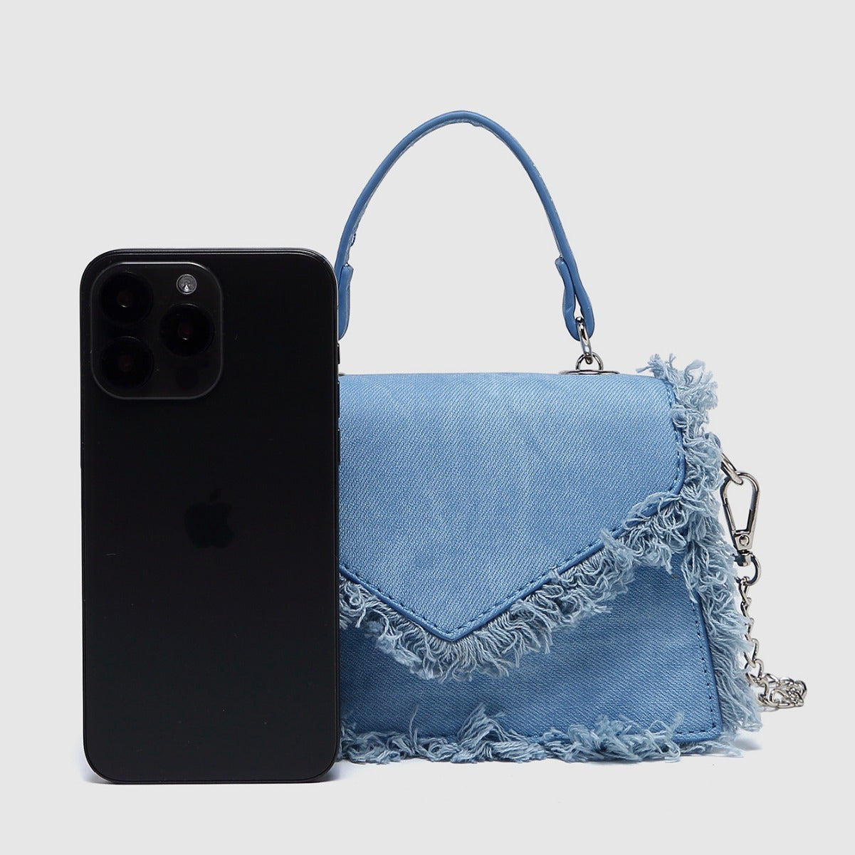 Bag Retro Tassel Bag Denim Blue Mini Crossbody Bag