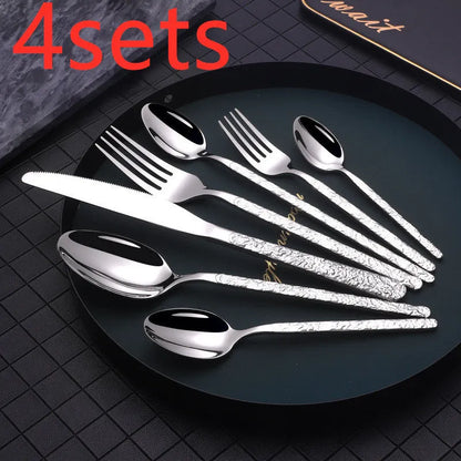 Embossed Textured Handle Steak Cutlery Western Cutlery