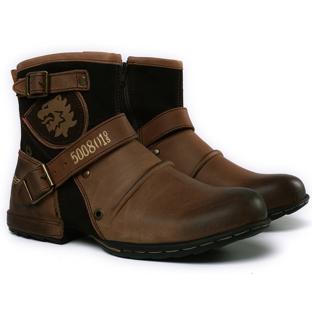 Martin Shoes Men Western Denim Color Changing Martin Shoes Men
