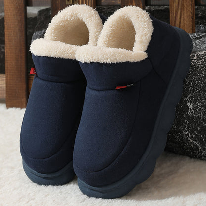 Winter Plush Cotton Shoes Women Men Warm Suede