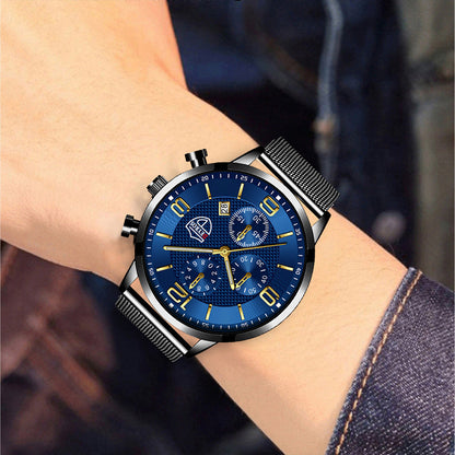 Men's Calendar Watch Business Stainless Steel Luminous Quartz Wrist Watch - sumet.shop