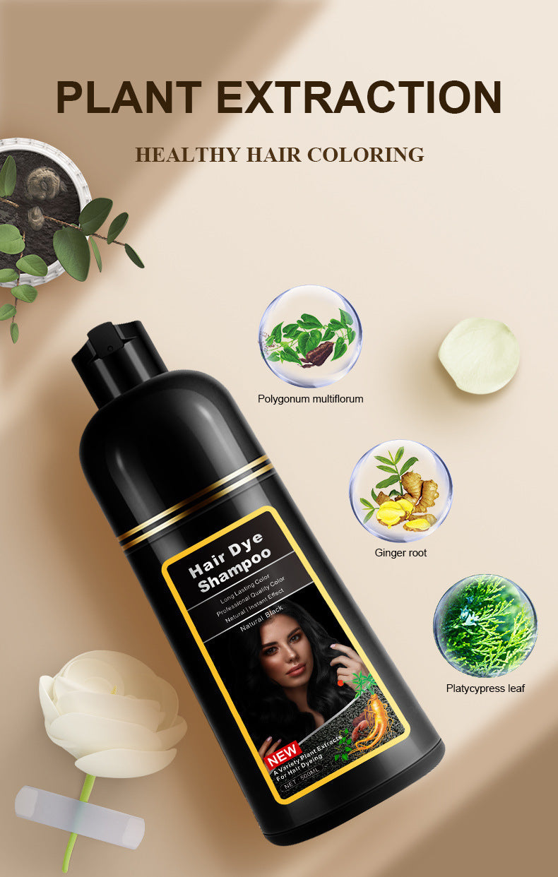 English Black Plant Hair Dye Covering Gray Hair Wash Black Bubble Hair Color Cream