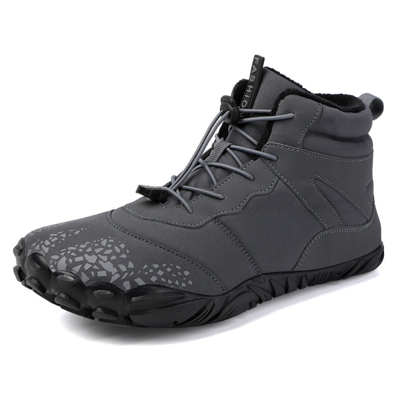 Waterproof Boots Winter Fleece-lined Waterproof Cotton-padded Shoes Five-finger Snow Boots