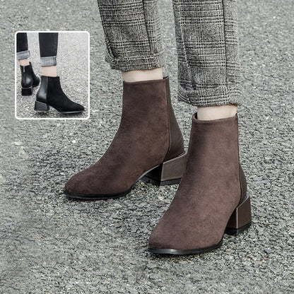 Chelsea Boot Women's Shoes Retro Square Heel Pointed Toe Ankle Boots Fashion Versatile Chelsea Boot Women's Shoes