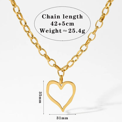 Heart Stainless Steel Vintage Exaggerating Heart-shapaed Necklace
