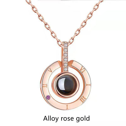 Necklace Projection Birthday Gift 100 Languages I Love You Memory