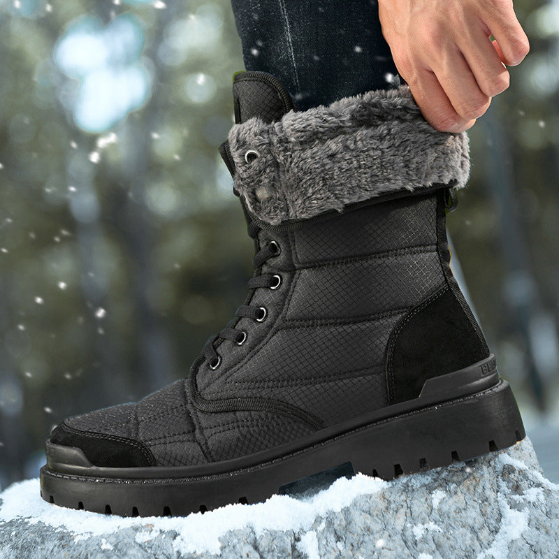High Top Boots Men's New Outdoor Plus Cotton Fashion High Top Boots