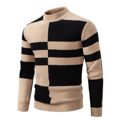 Men's Half-high Collar Slim-fit Jumper Knitwear Korean Youth Fashion Casual Top - sumet.shop