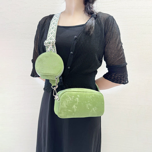 Shoulder Strap Bag Candy Color Women's Shoulder Messenger Bag Wide Shoulder Strap Mother Bag