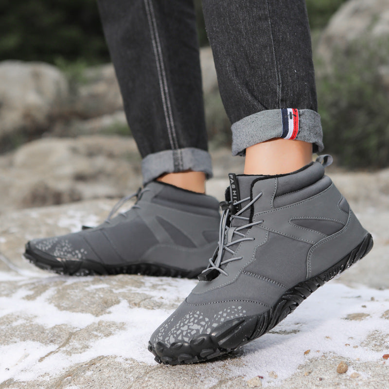 Waterproof Boots Winter Fleece-lined Waterproof Cotton-padded Shoes Five-finger Snow Boots