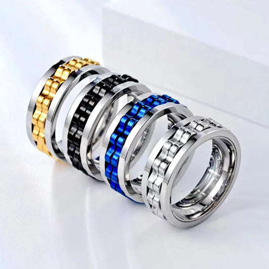 Titanium Steel Ring Rotatable Fashion Decompression Anti-anxiety Ring, Adapter tv, sumet.shop