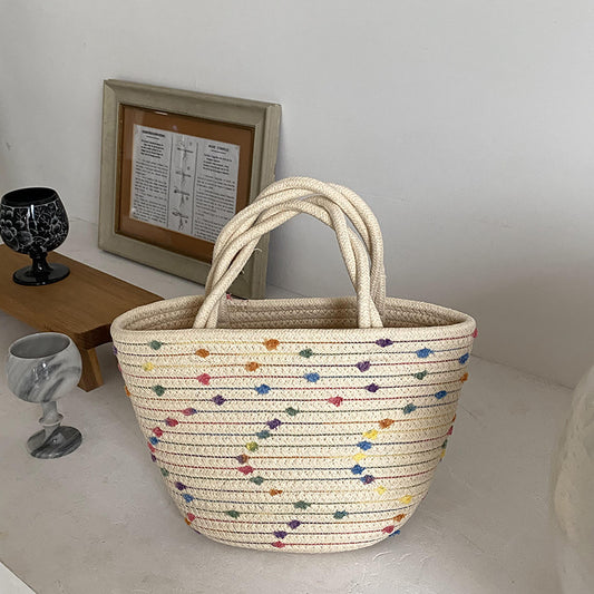 Handbag Women's Colorful Woven Straw Handbag