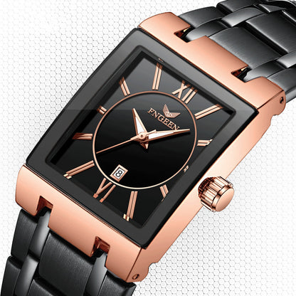 Watch Men Square Waterproof Band Calendar Quartz Watch