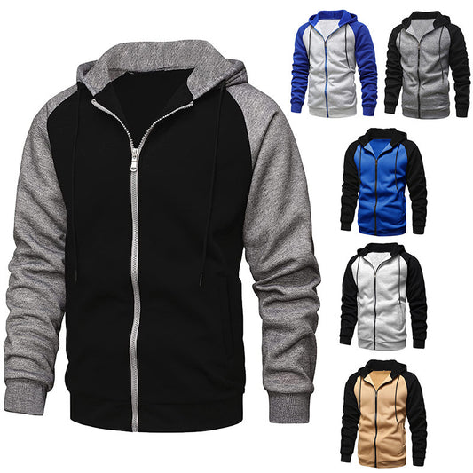 New Coat Men's Color Blocking Fashion Raglan Sleeve Sweater - sumet.shop