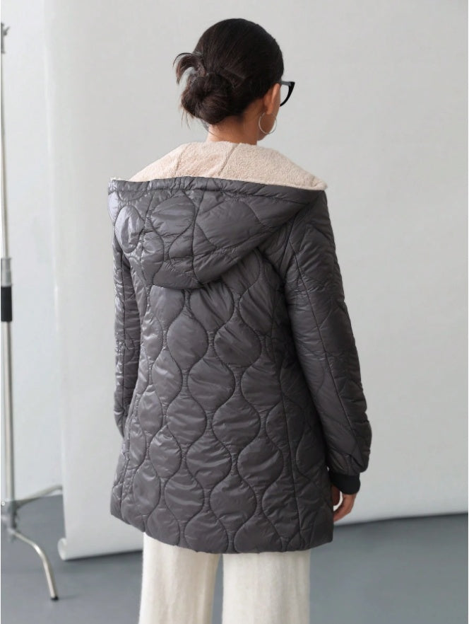Aveloria Affinna Casual Quilted Loose Hooded Padded Coat Winter