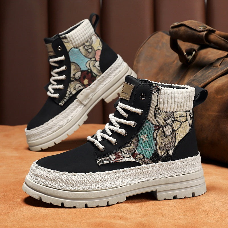 Boot High-top Boots Men's Casual All-match Worker Boot High-top Shoes