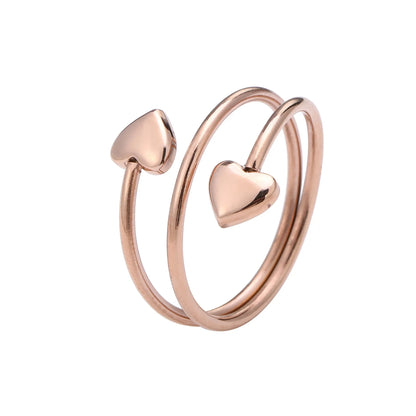 Health Anti-snoring Ring Peach Heart Stainless Steel Magnet Ring Health Anti-snoring Ring