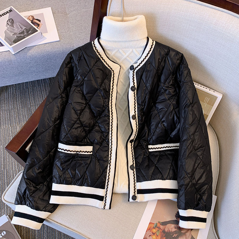 Lightweight White Baseball-style Down Jacket
