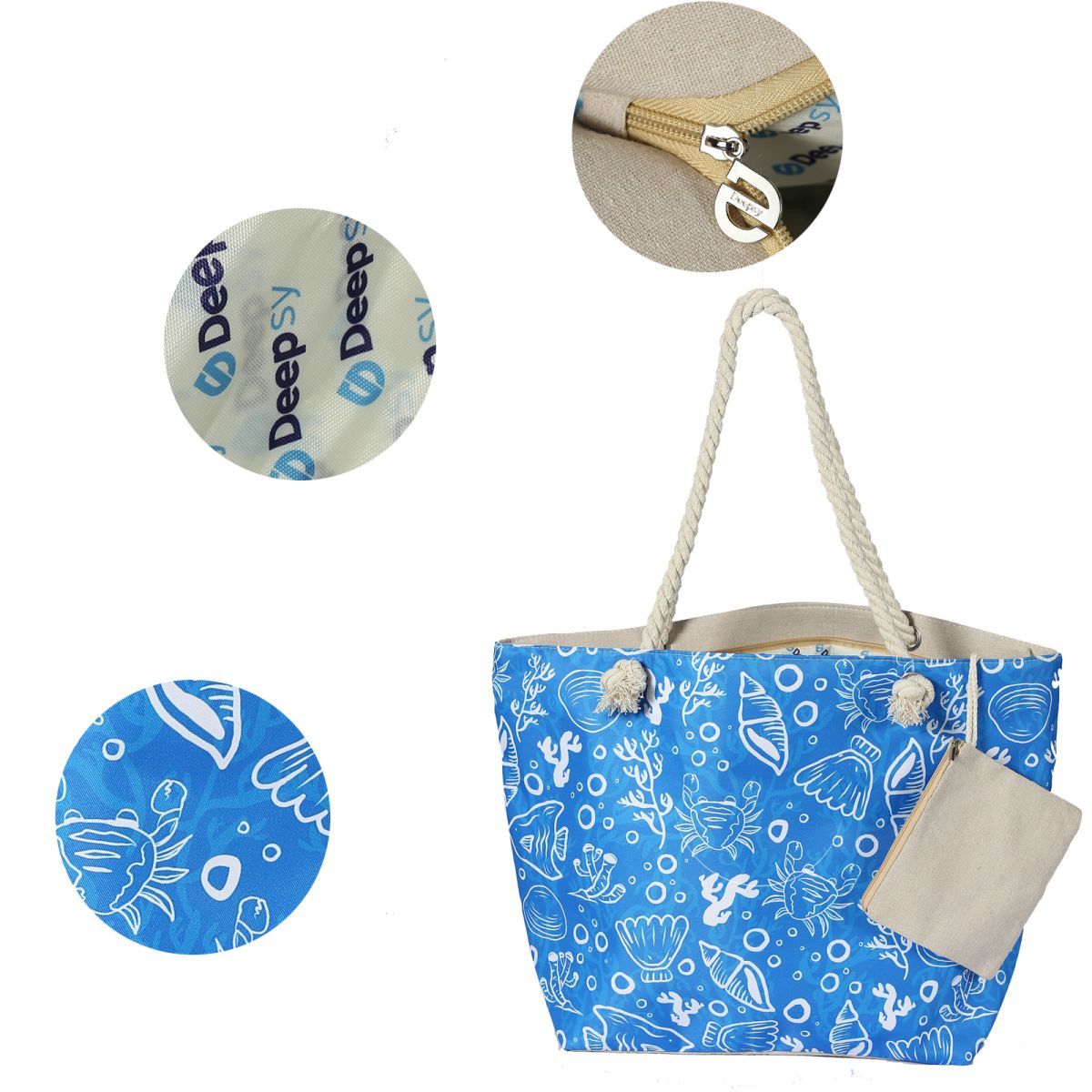 Beach Waterproof Bags Canvas Beach Tote Bag For Women.