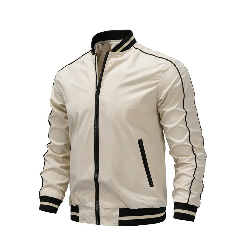 Polyester Jacket Men Baseball Uniform Loose Fashion Polyester Jacket Men