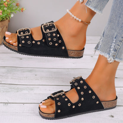 Outer Wear Shoes Women's Thick-soled Belt Buckle For Outer Wear Plus Size Beach Shoes
