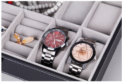 Leather 8-digit Watch Jewelry Gift Storage Display Box