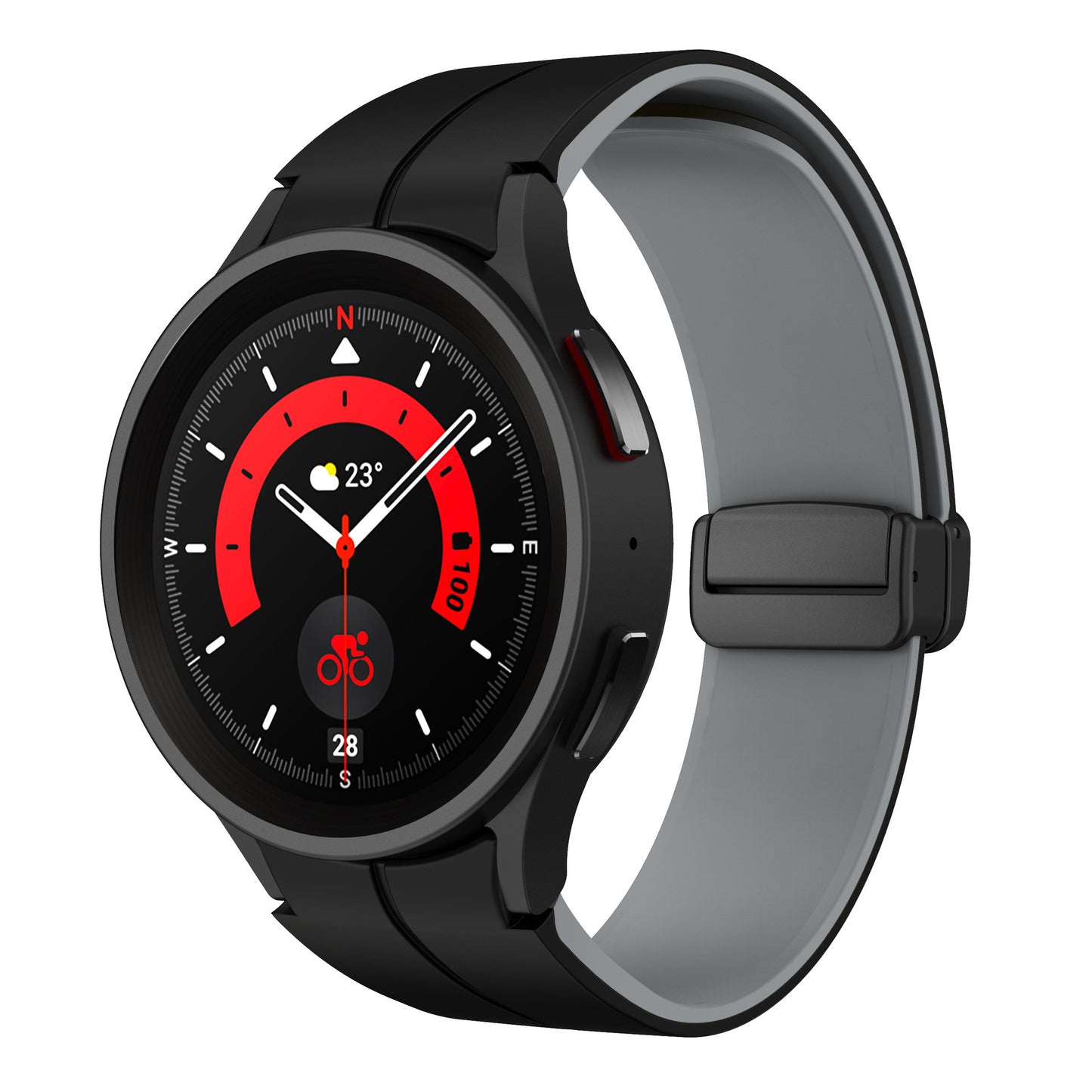 Silicone Folding Buckle Two-tone Strap Black Buckle Replace Wristband