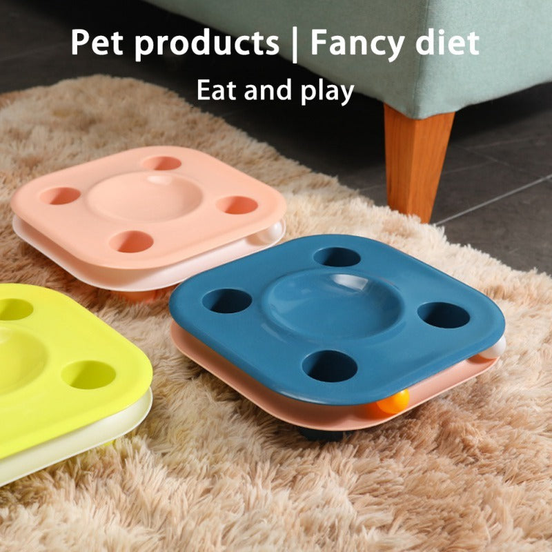 Cat Food Bowl  Multifunctional Cat Food Bowl Kitten Track Toy