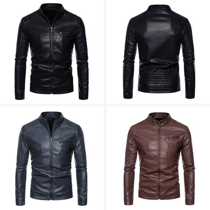 Coat Leather Jacket Men's Youth Motorcycle Slim Men's Leather Jacket