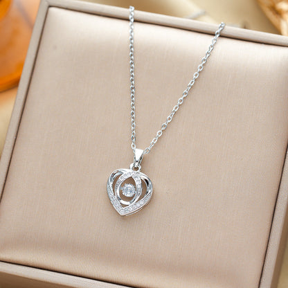 Clavicle Chain Heart-shaped Necklace For Valentine's Day Gift