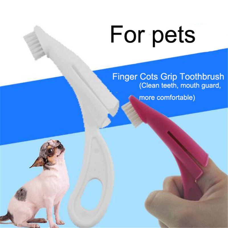 Pet Finger Toothbrush Teddy Dog Brush Bad Breath Tartar Teeth Tool Dog Cat Cleaning Supplies 2 Colors Cat Dog Toothbrushes