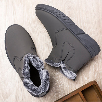 Winter Snow Boots woman V Cutout Shoes With Plush Ankle Boots