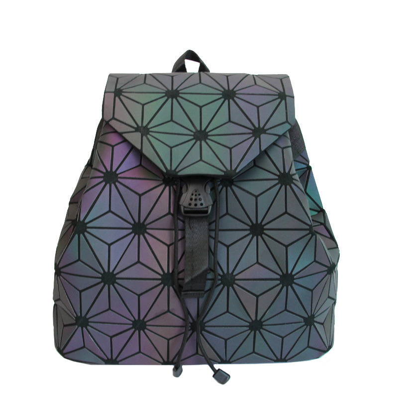 Backpack Geometric Luminous Backpack Student Stitching Fashion