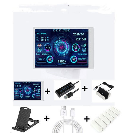Computer Small Secondary Screen IPS Full View USB Chassis Monitor Date Display