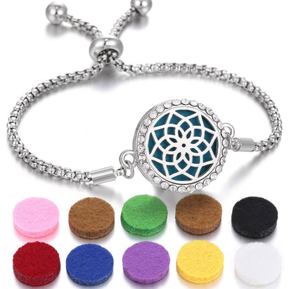 Bracelet Perfume Essential Oil Diffuser Locket Bracelet Charms Women Aroma Diffuser Jewelry - sumet.shop