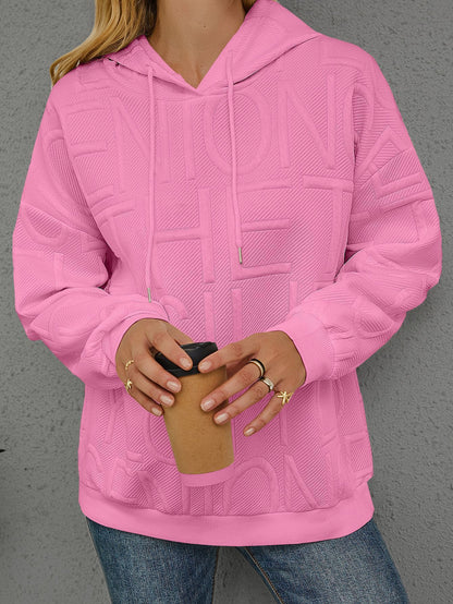 Loose Fashion Three-dimensional Printing Long Sleeve Pullover Hoodie Women