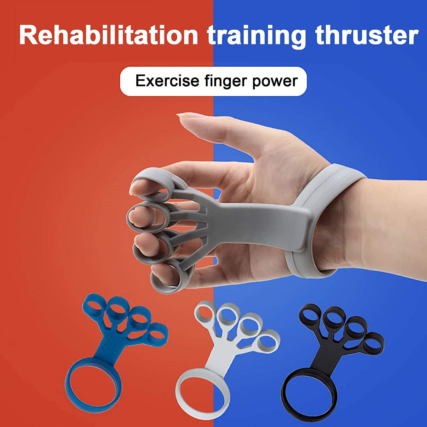 Finger Exercise Silicone Grip Device Finger Exercise Stretcher Arthritis Hand Grip Trainer Strengthen Rehabilitation Training To Relieve Pain