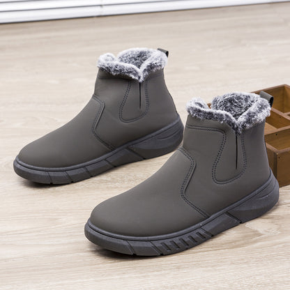 Winter Snow Boots woman V Cutout Shoes With Plush Ankle Boots