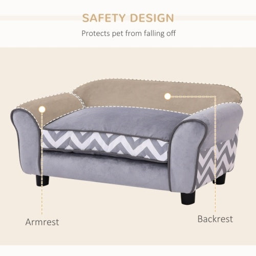 Paw Hut Dog Sofa Bed For XS-Sized Dogs, Cat Sofa With Soft Cushion,