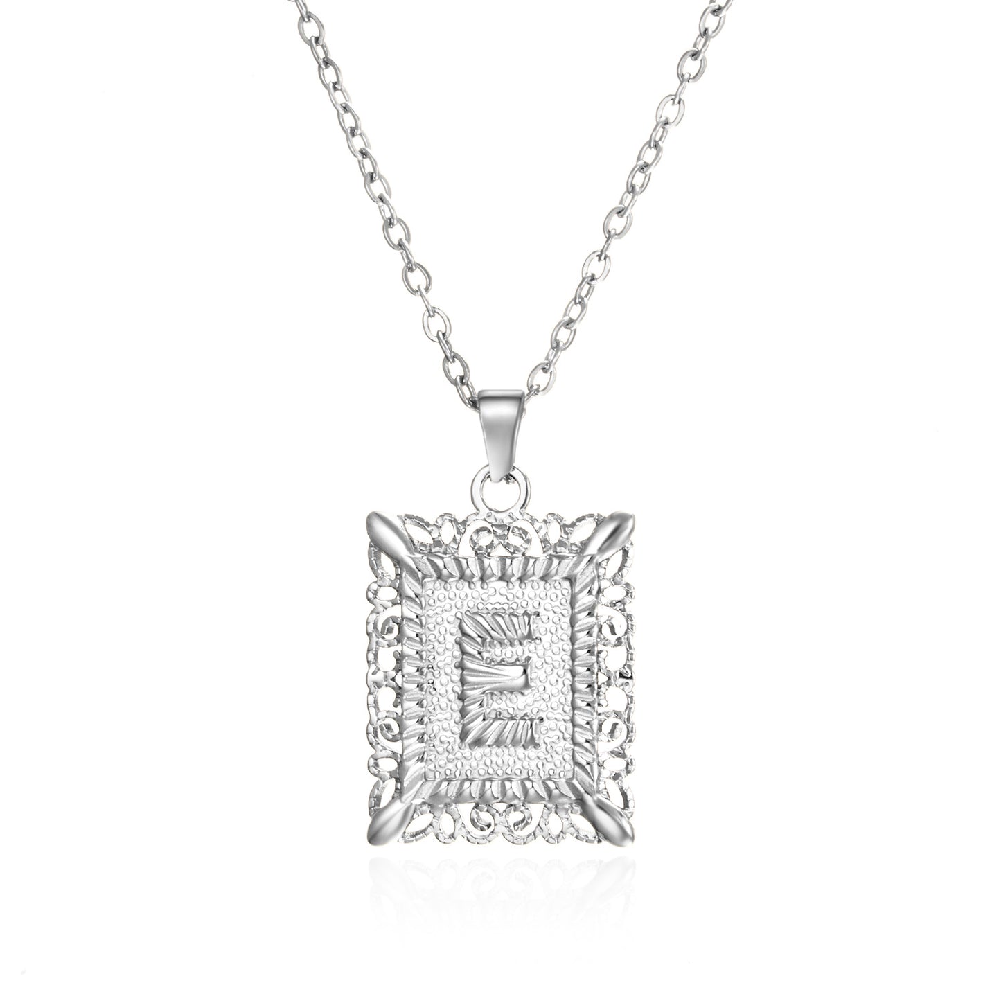 Stainless Steel 26 Letters Titanium Steel Square Pendant - sumet.shop