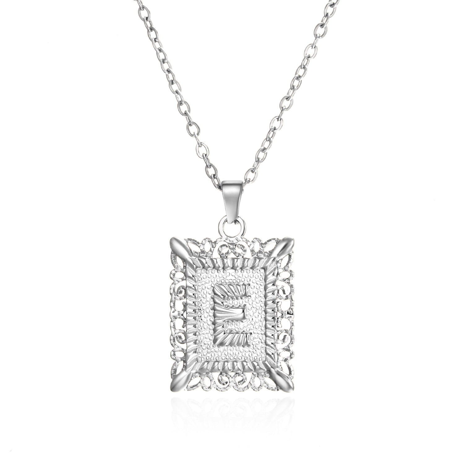Stainless Steel 26 Letters Titanium Steel Square Pendant - sumet.shop