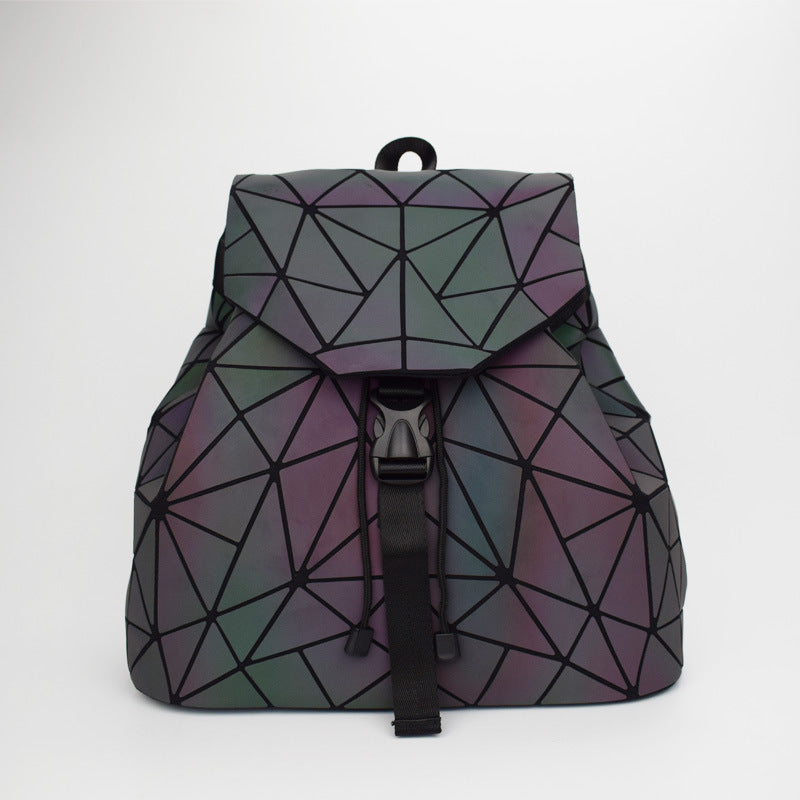 Backpack Geometric Luminous Backpack Student Stitching Fashion